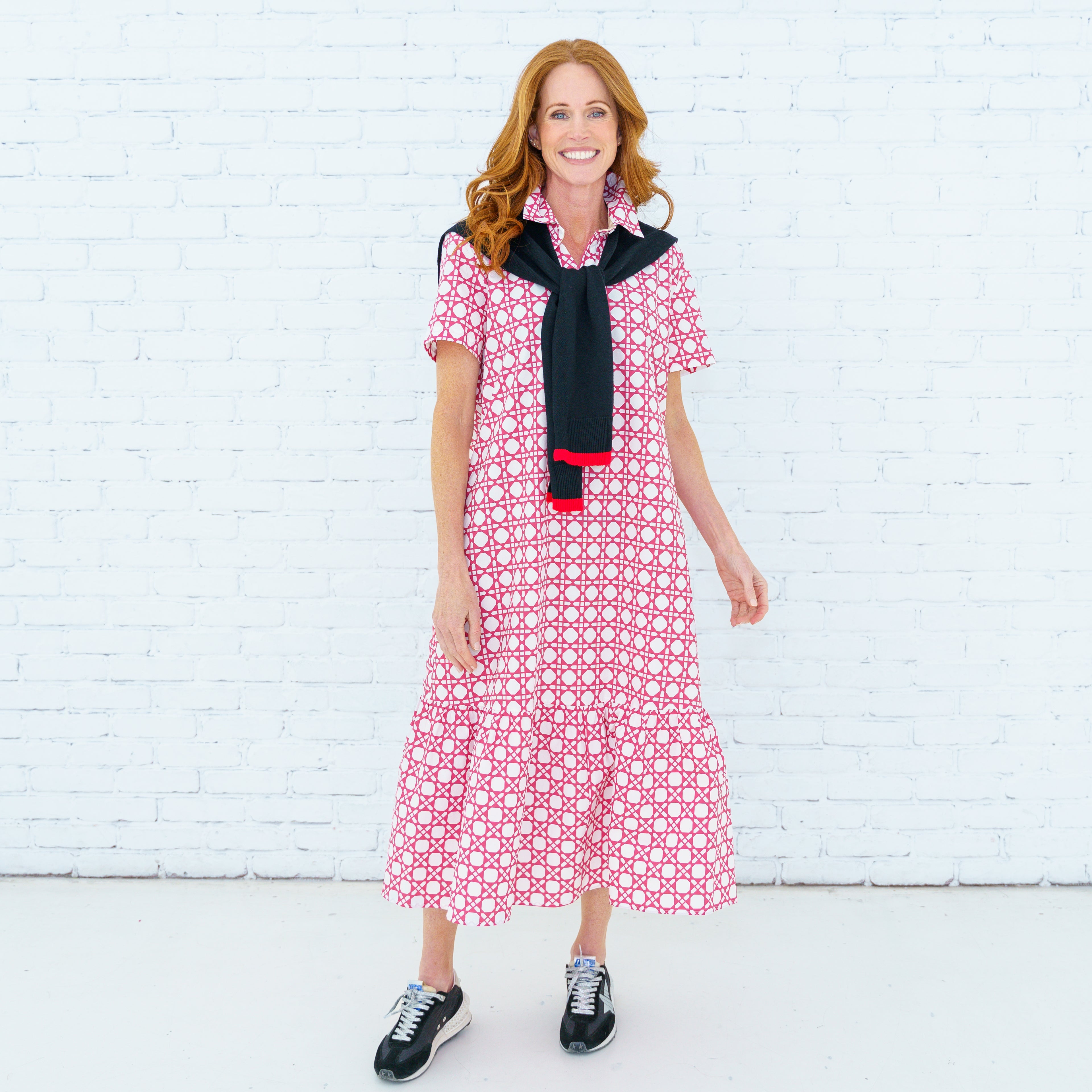 Maddie Basket Dress Red