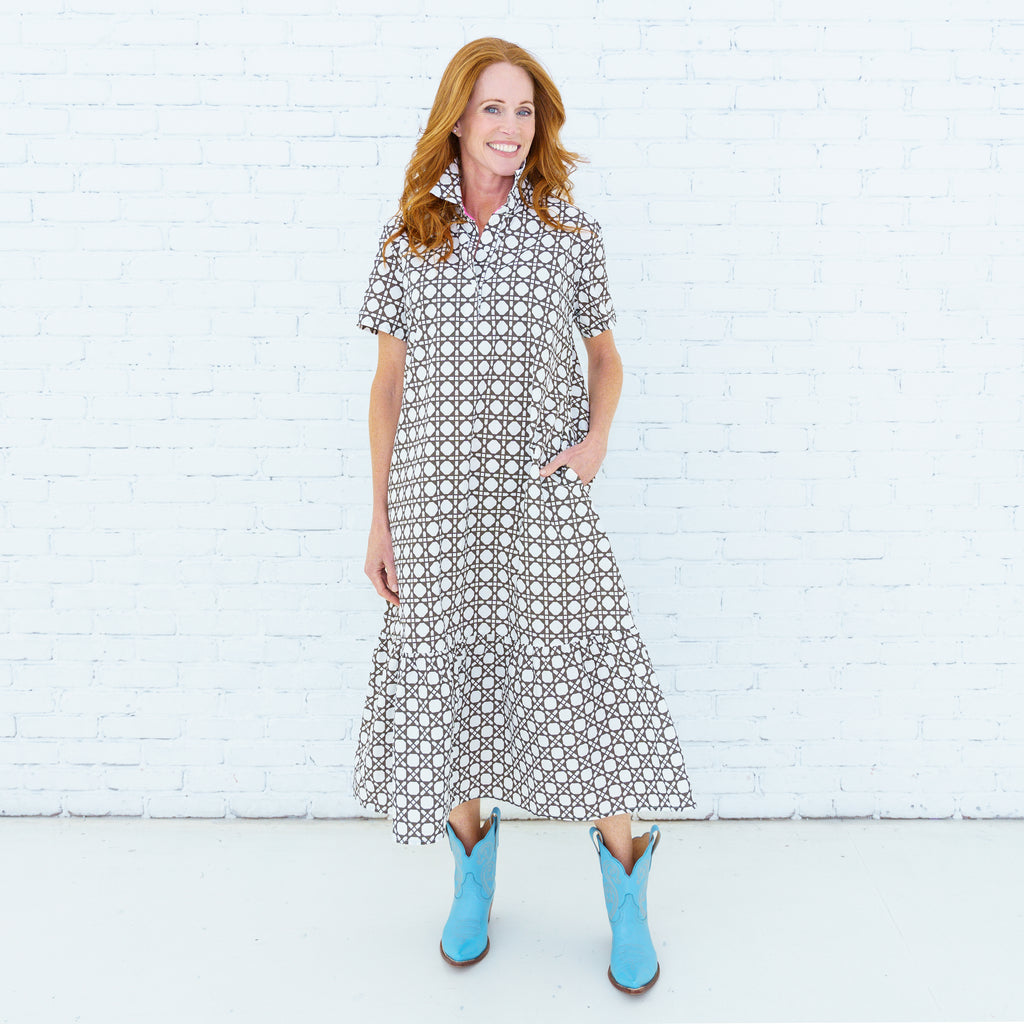 Maddie Basket Dress Brown