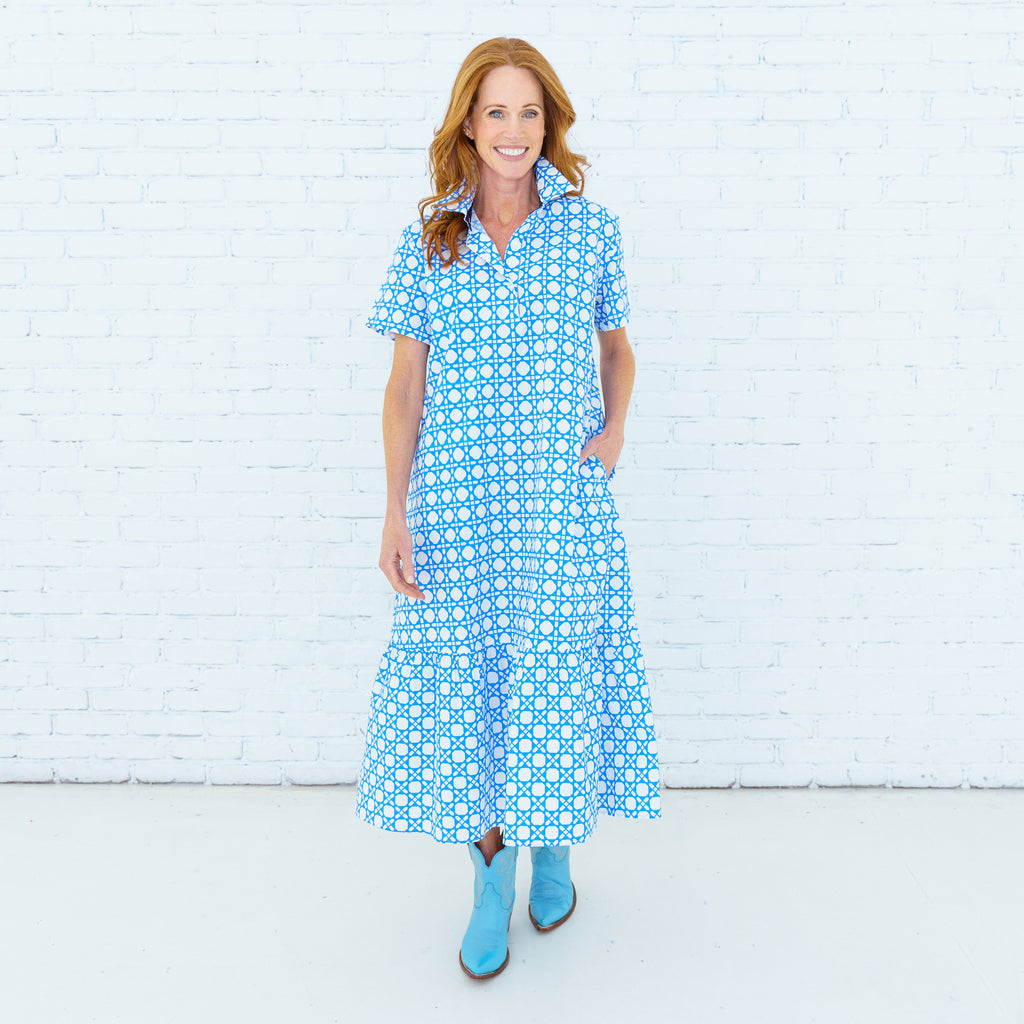 Maddie Basket Dress Cobalt