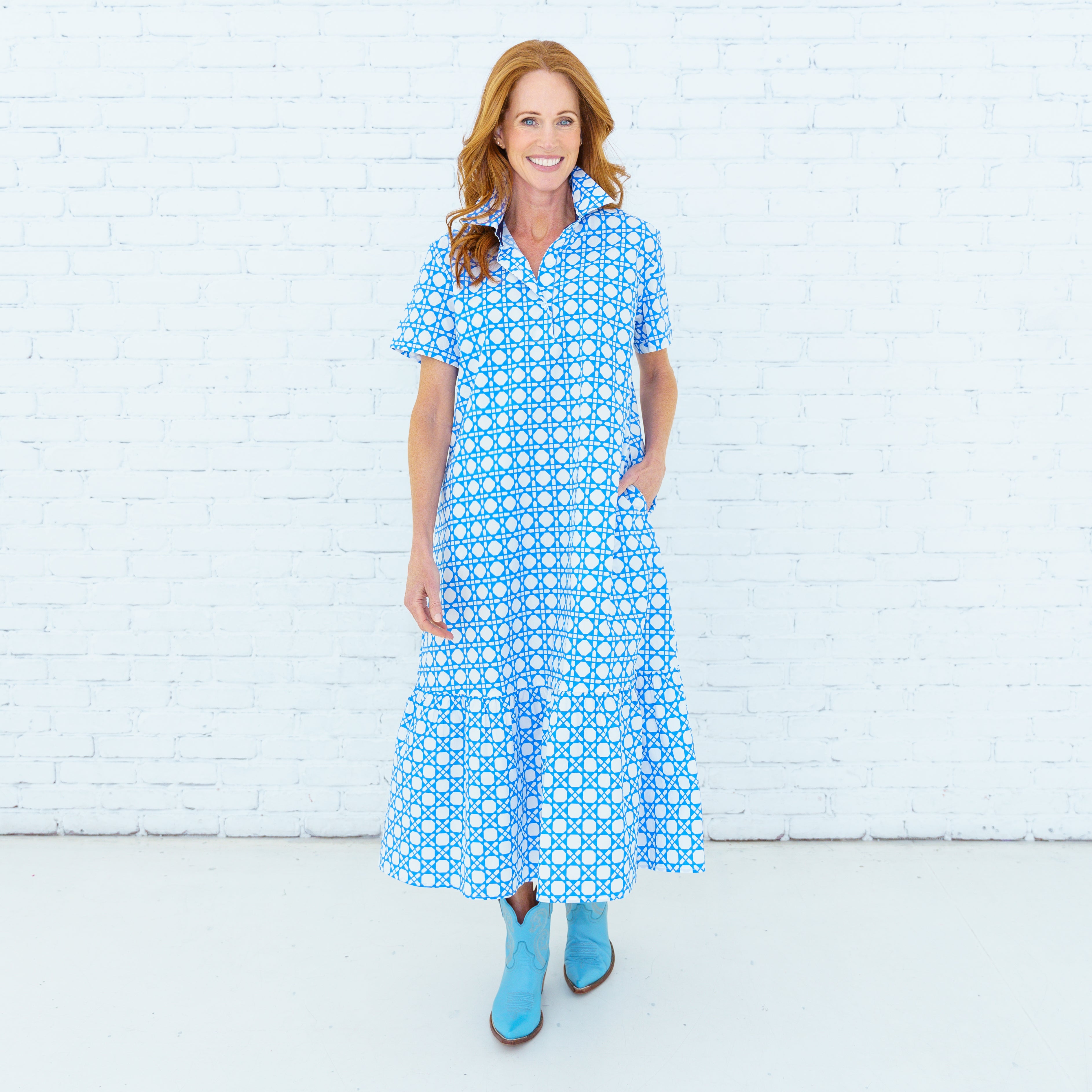Maddie Basket Dress Cobalt