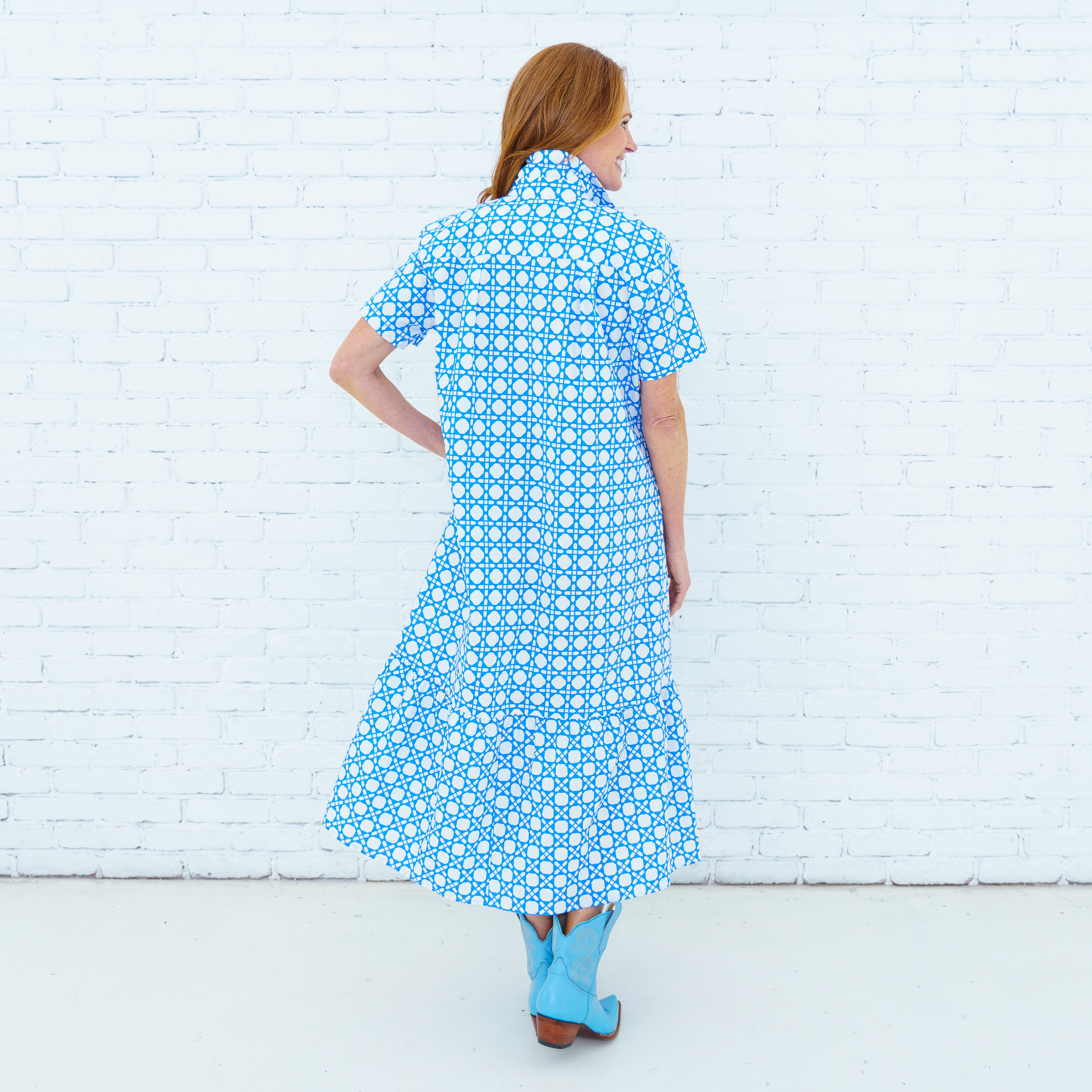 Maddie Basket Dress Cobalt
