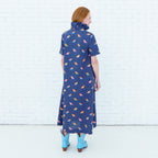 Georgia Bird Dress Navy