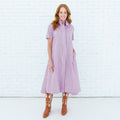 Millie Dress Pink/Khaki Stripe