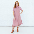 Millie Dress Khaki/Orange Stripe