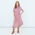Millie Dress Khaki/Orange Stripe
