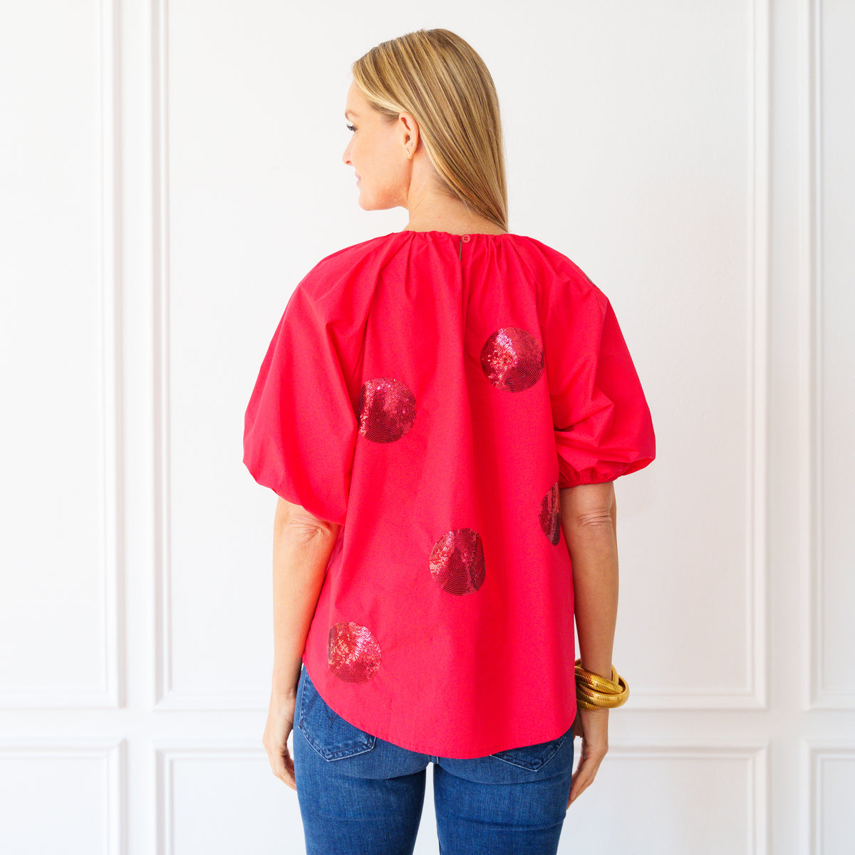 Cami Sequin Top Red