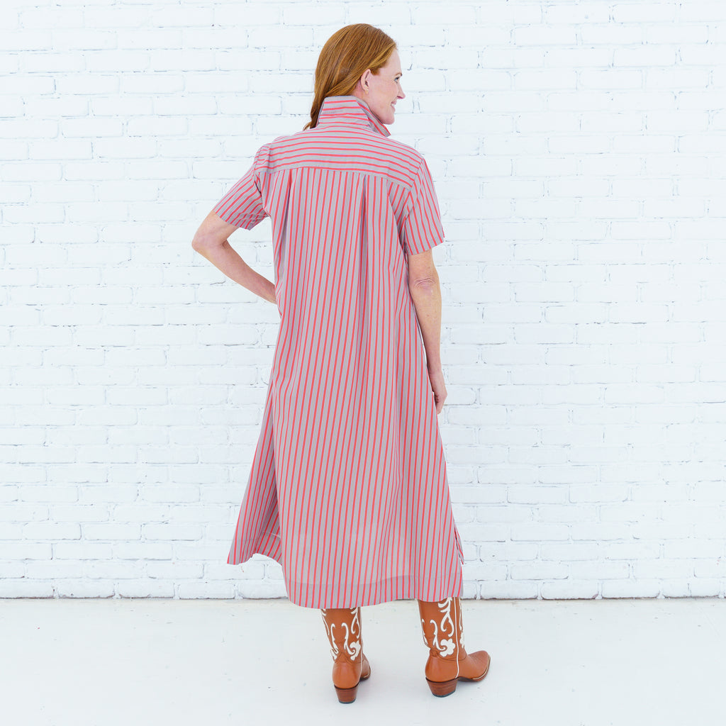 Millie Dress Khaki/Orange Stripe