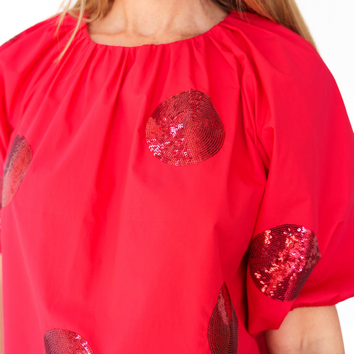 Cami Sequin Top Red