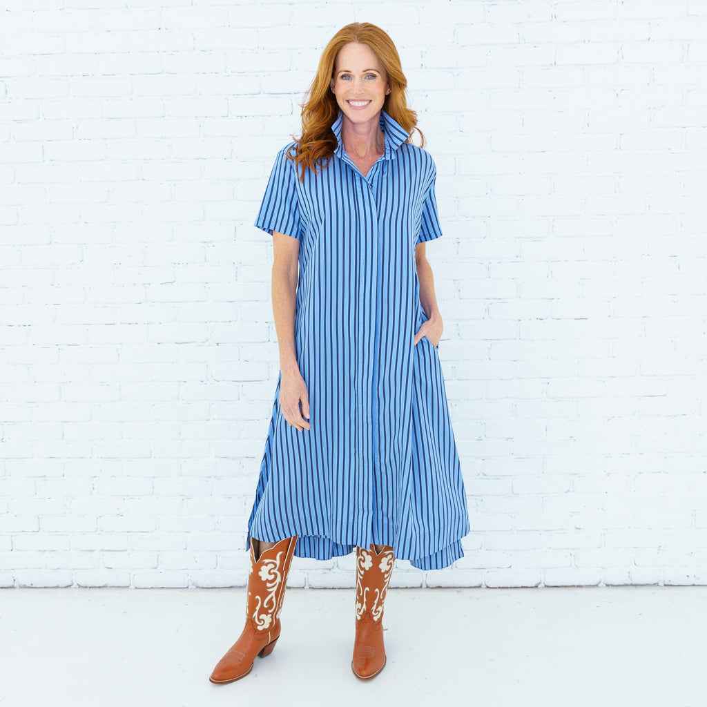 Millie Dress Blue/Navy Stripe