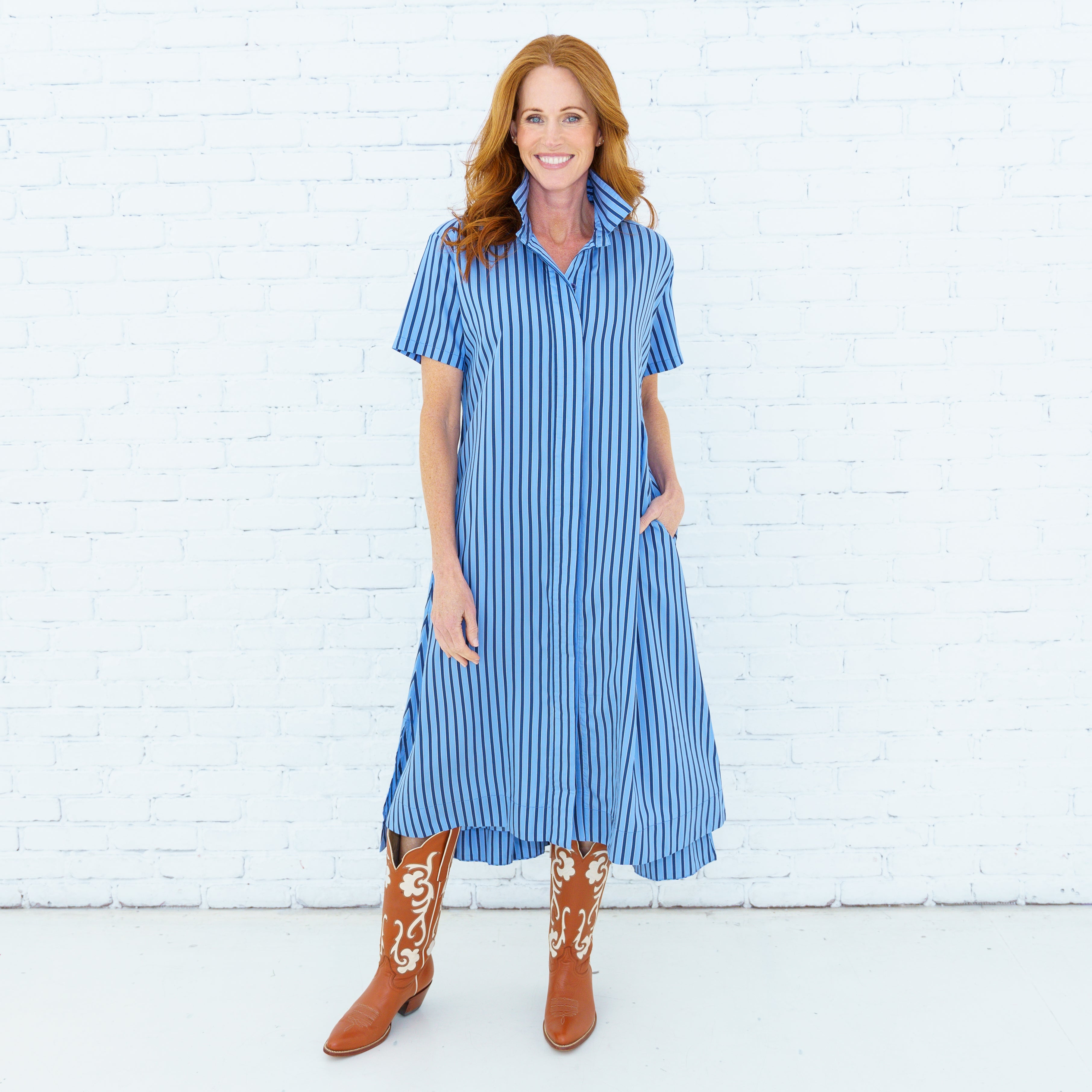 Millie Dress Blue/Navy Stripe