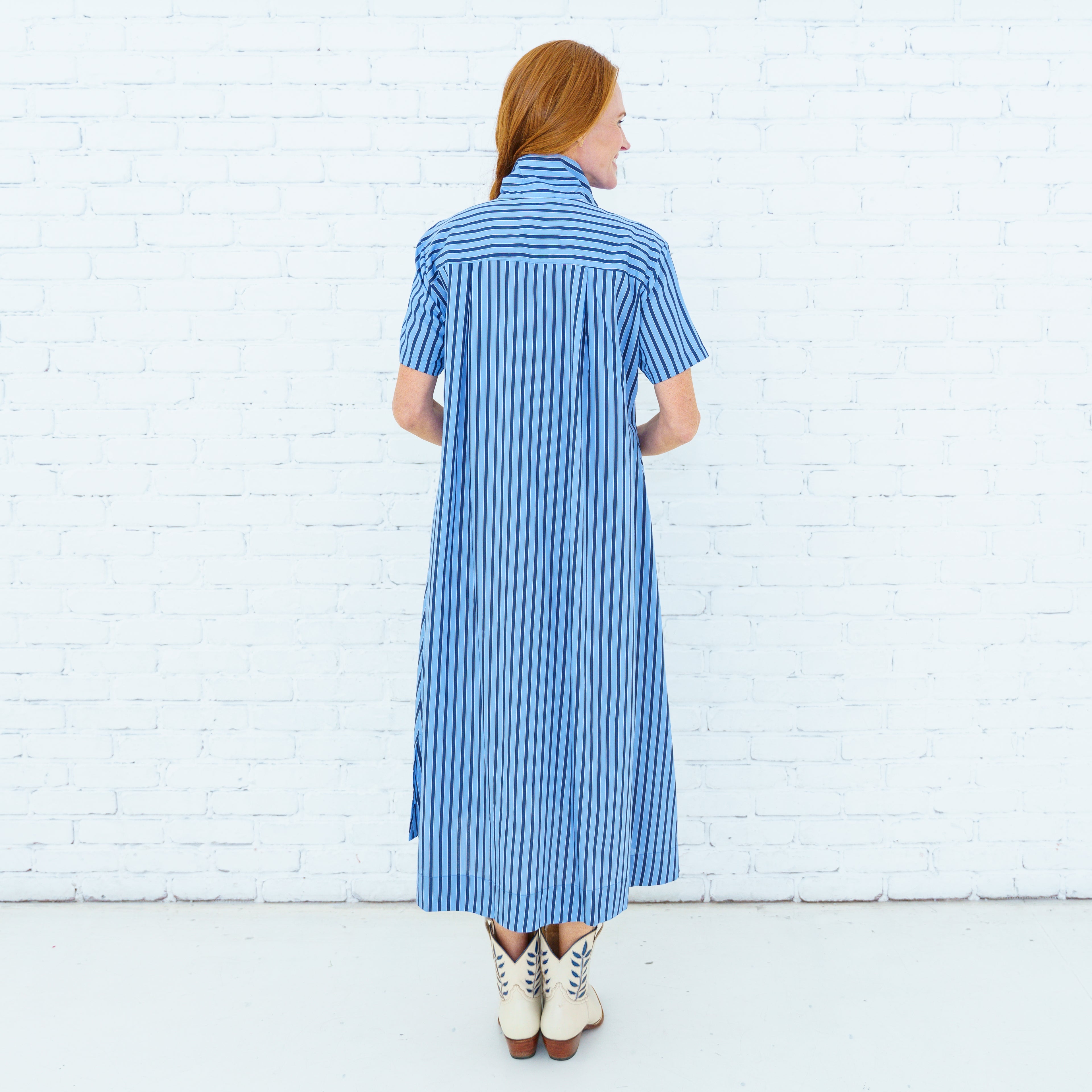 Millie Dress Blue/Navy Stripe