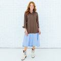 Mimi Dress Mocha/Light Blue