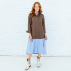 Mimi Dress Mocha/Light Blue