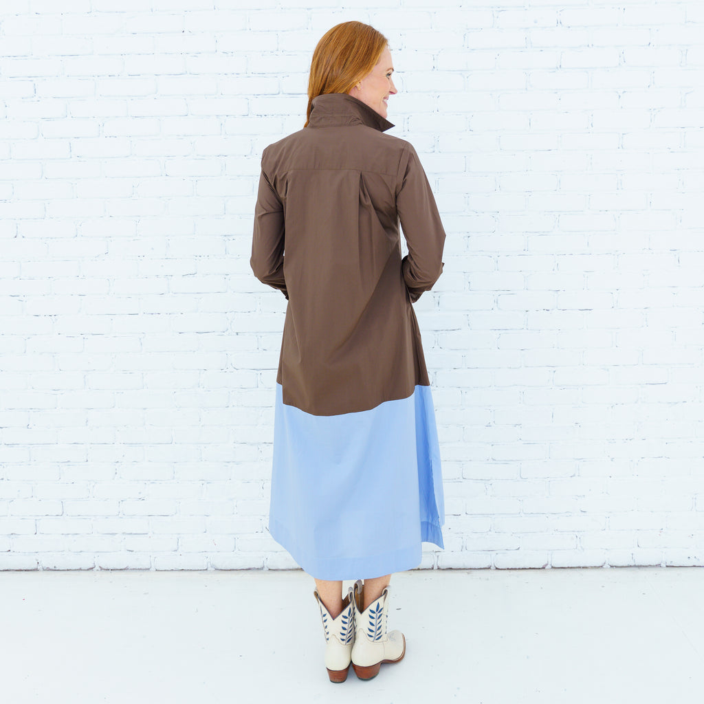 Mimi Dress Mocha/Light Blue
