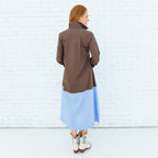 Mimi Dress Mocha/Light Blue