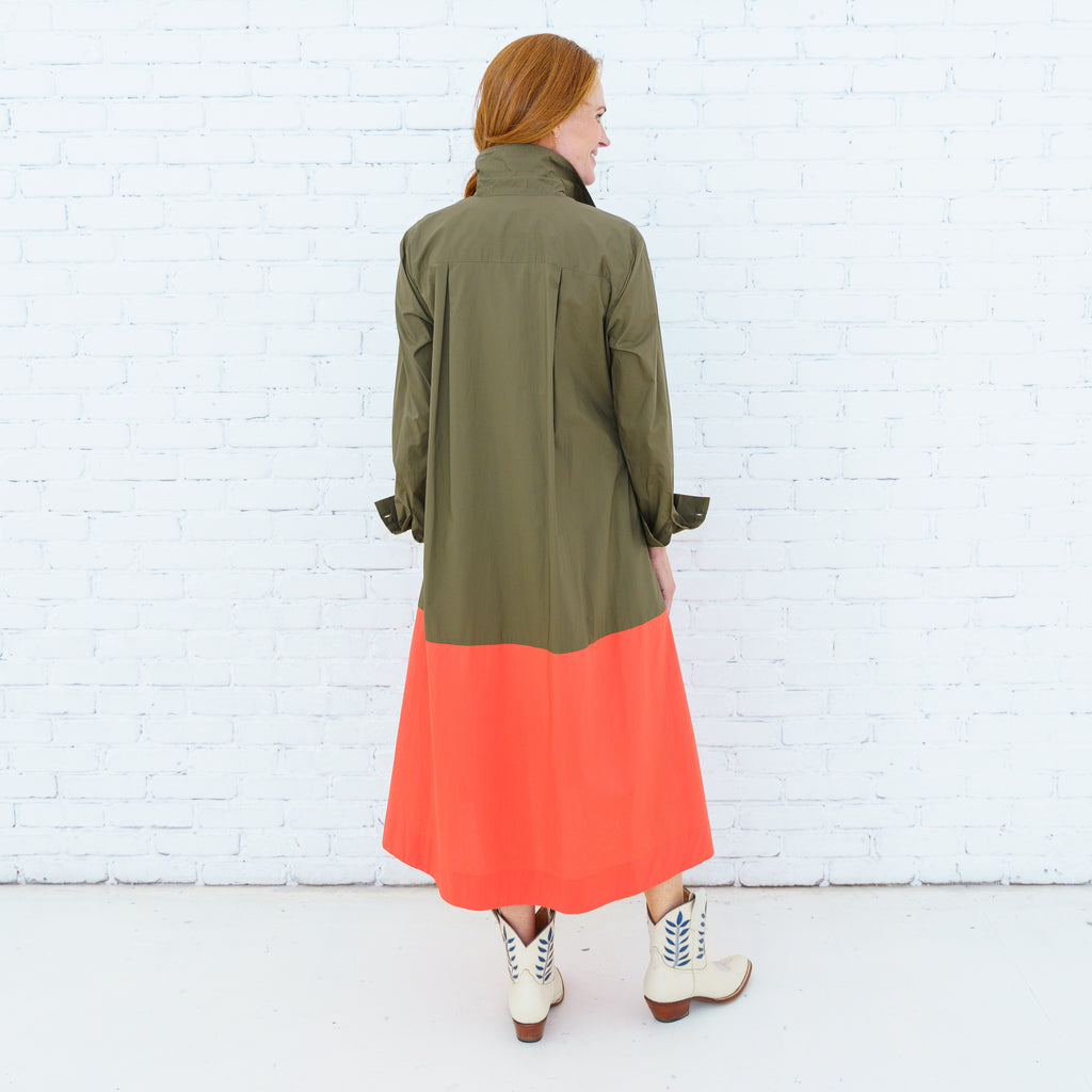Mimi Dress Olive/Coral