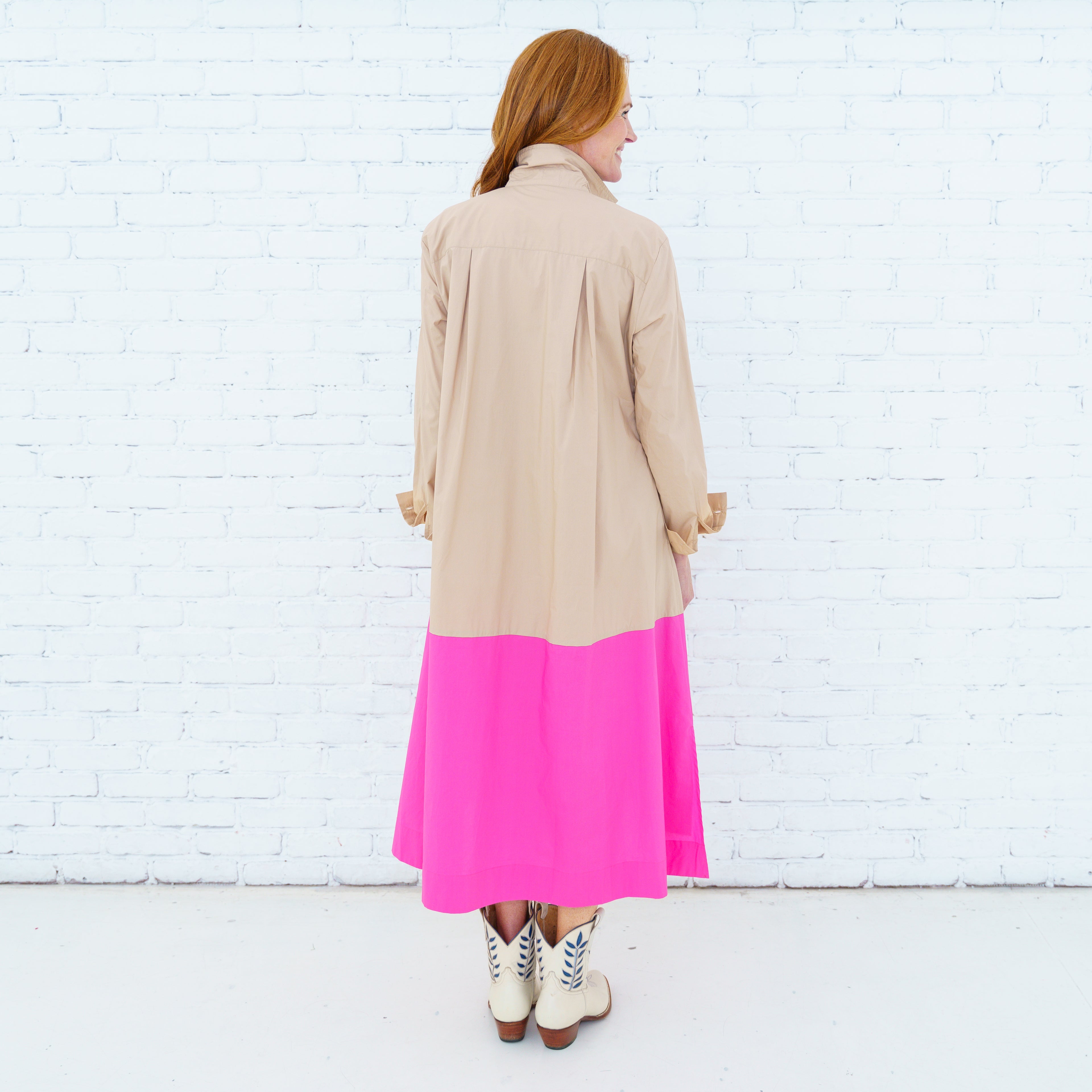 Mimi Dress Khaki/Pink