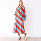Coco Caftan Blues Red/Aqua