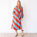 Coco Caftan Blues Red/Aqua
