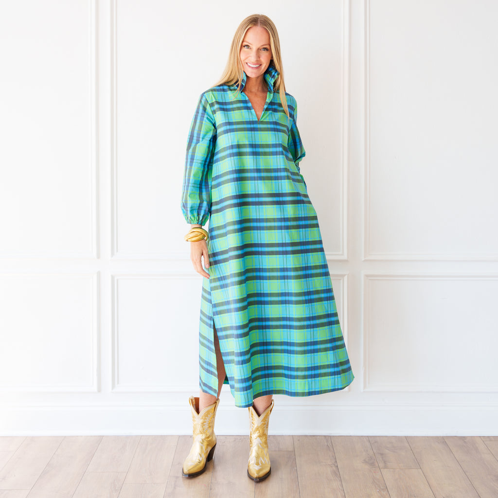Poppy Dress Plaid Green