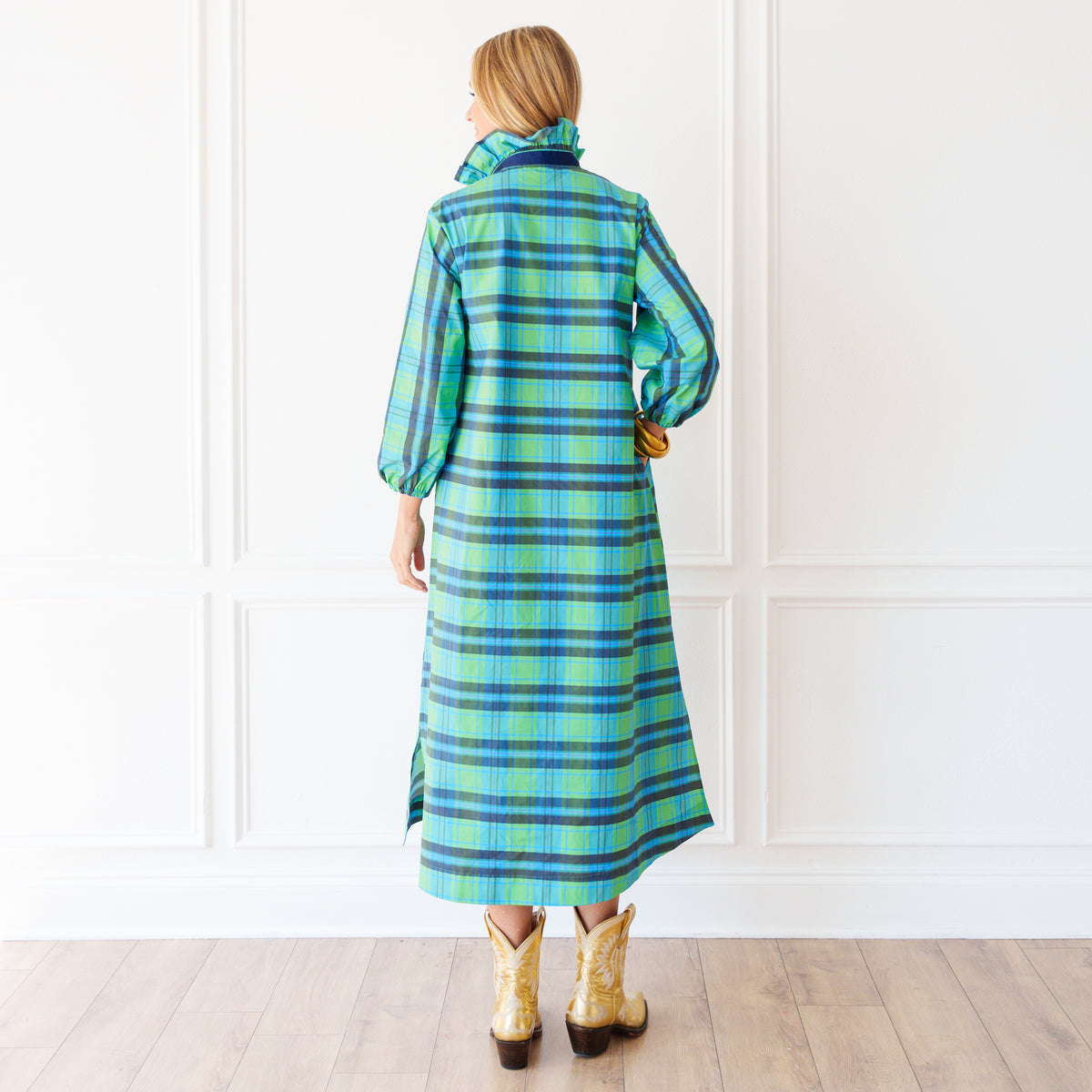 Poppy Dress Plaid Green