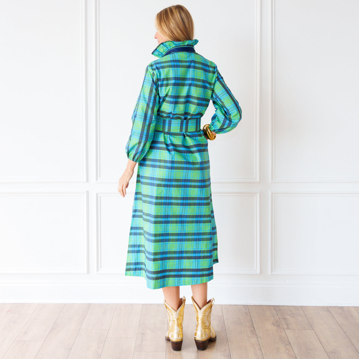 Poppy Dress Plaid Green