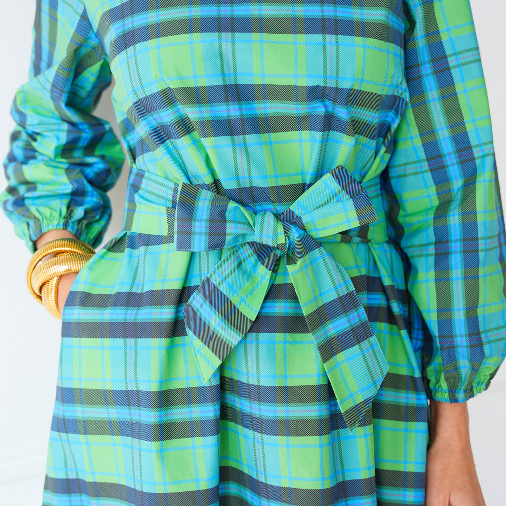 Poppy Dress Plaid Green
