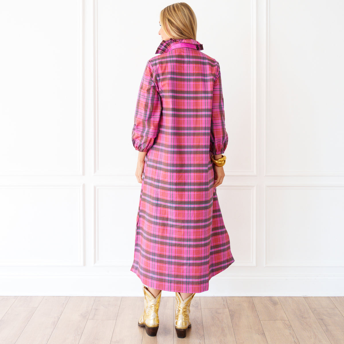 Poppy Dress Plaid Pink