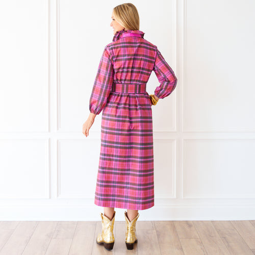 Poppy Dress Plaid Pink