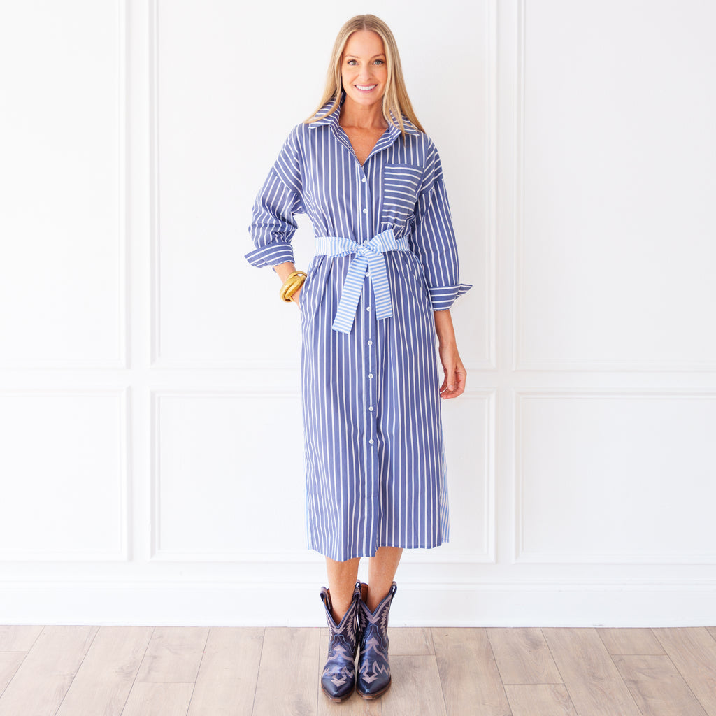 Libby Stripe Dress Blue