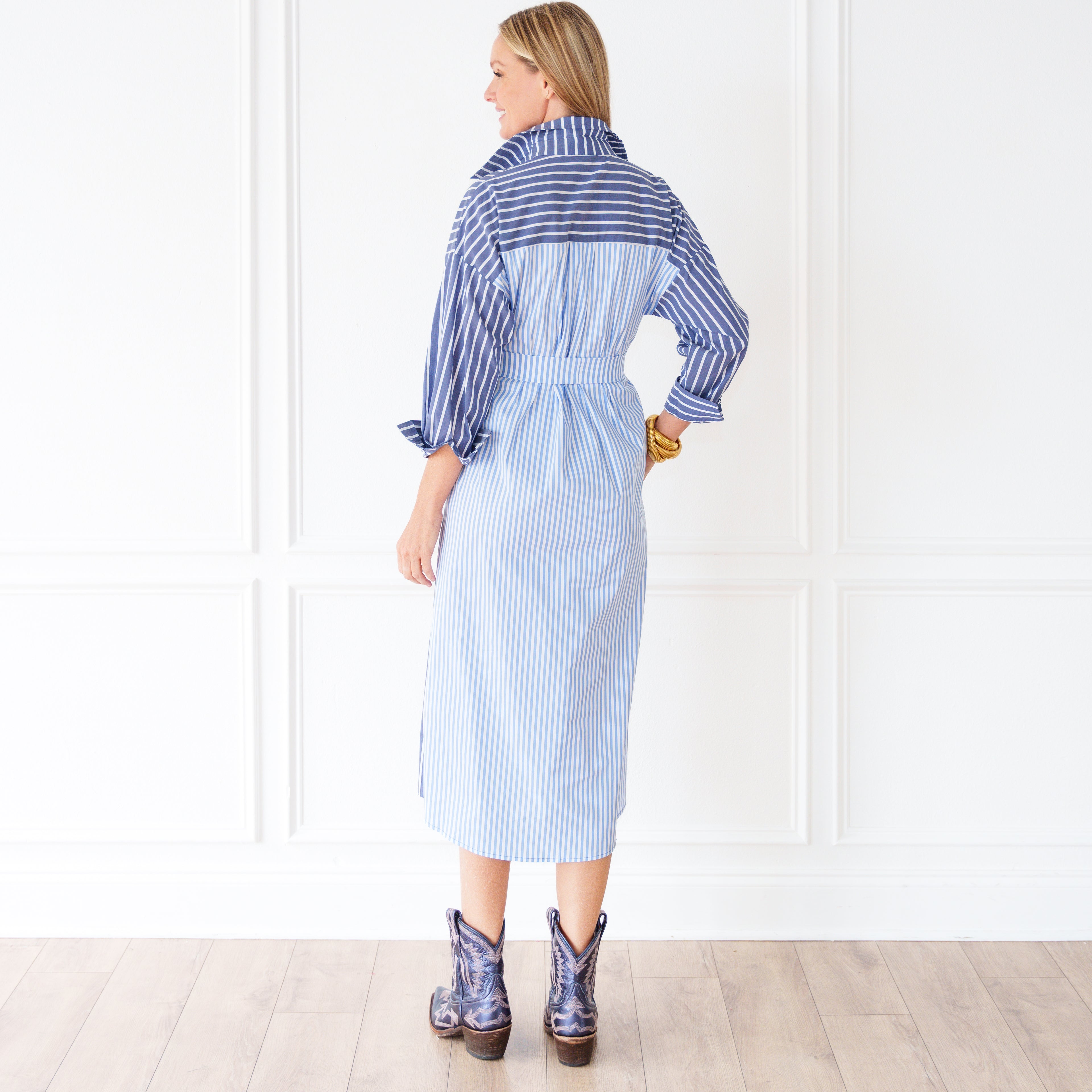 Libby Stripe Dress Blue