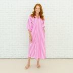 Caryn Lawn Coco Palm Beach Dress Red And Pink