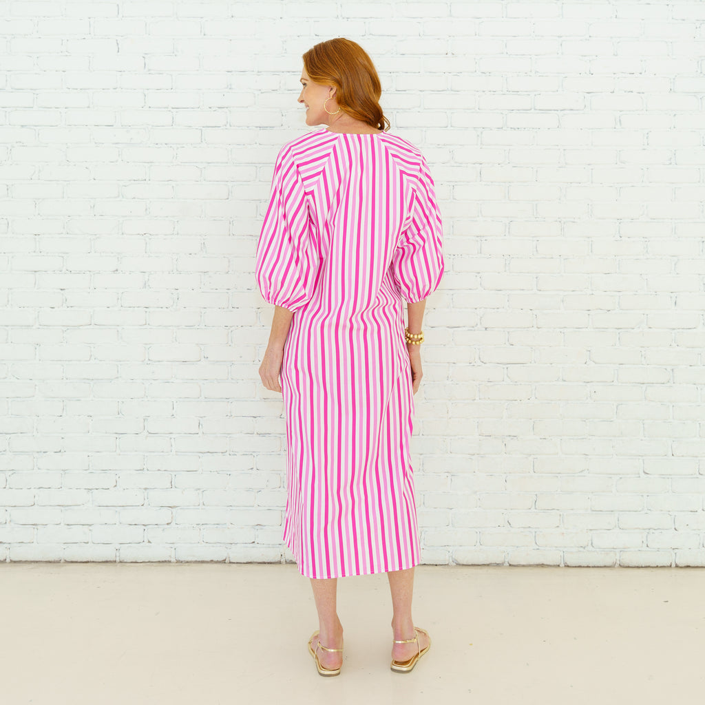 Caryn Lawn Coco Palm Beach Dress Red And Pink