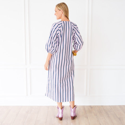Coco Palm Beach Dress Lavender and Navy