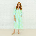 Caryn Lawn Coco Palm Beach Dress Green and Blue