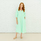 Caryn Lawn Coco Palm Beach Dress Green and Blue