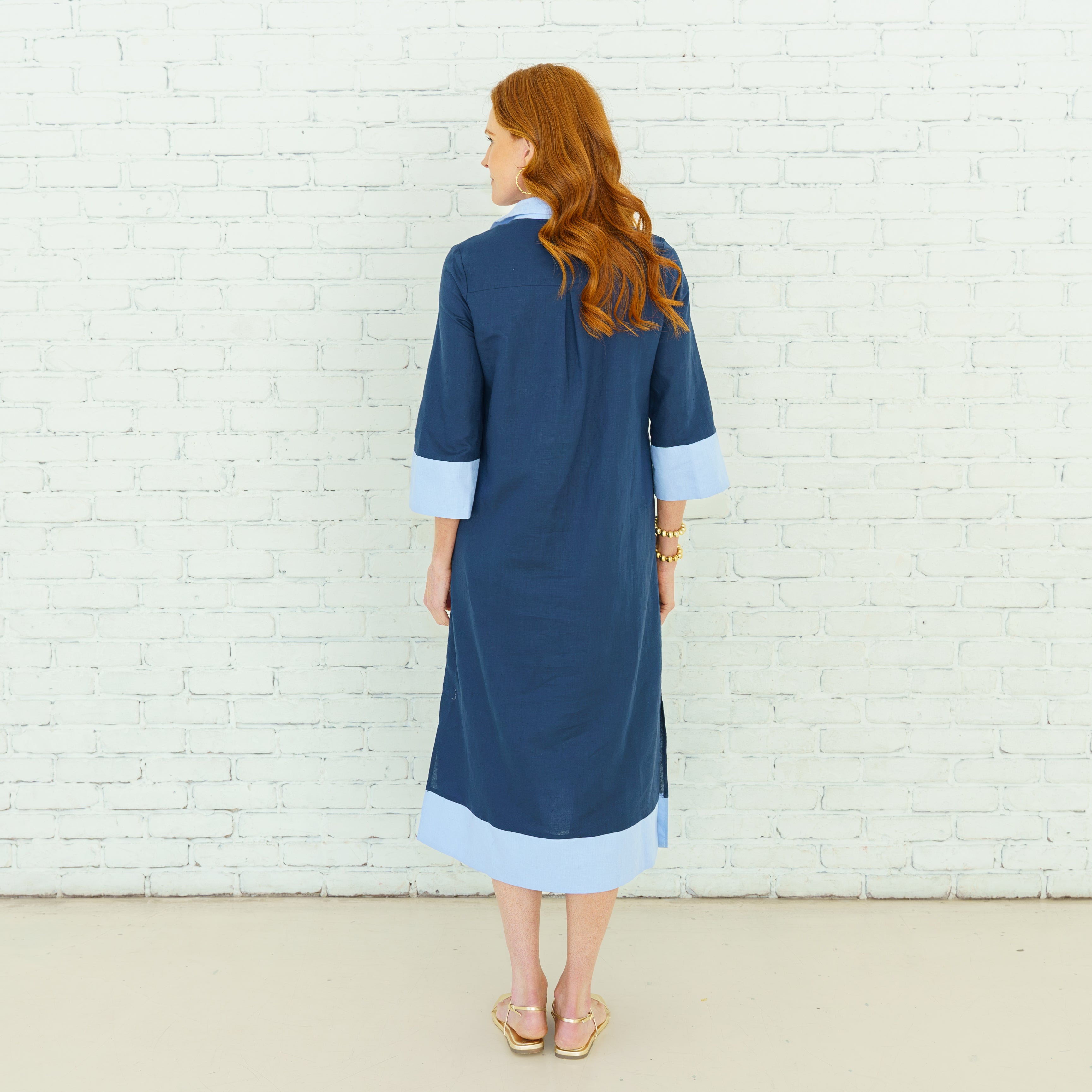 Caryn Lawn Carrie Long Dress Navy