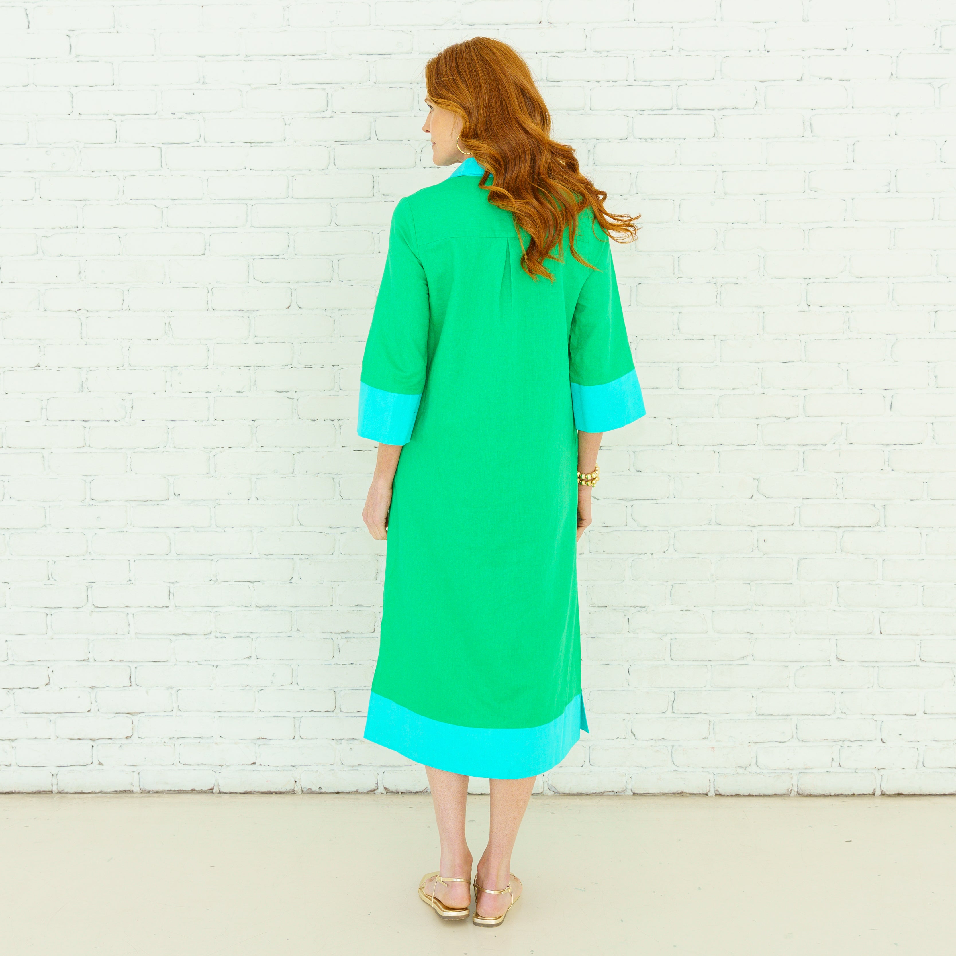 Caryn Lawn Carrie Long Dress Green