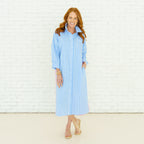 Caryn Lawn Libby Stripe Dress Wedgewood