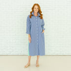 Caryn Lawn Libby Stripe Dress Navy