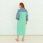 Caryn Lawn Libby Stripe Dress Navy