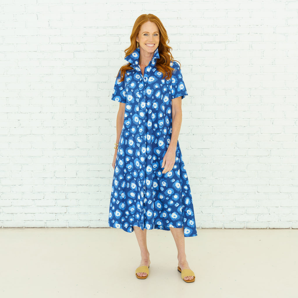 Caryn Lawn Millie Burst Dress Navy
