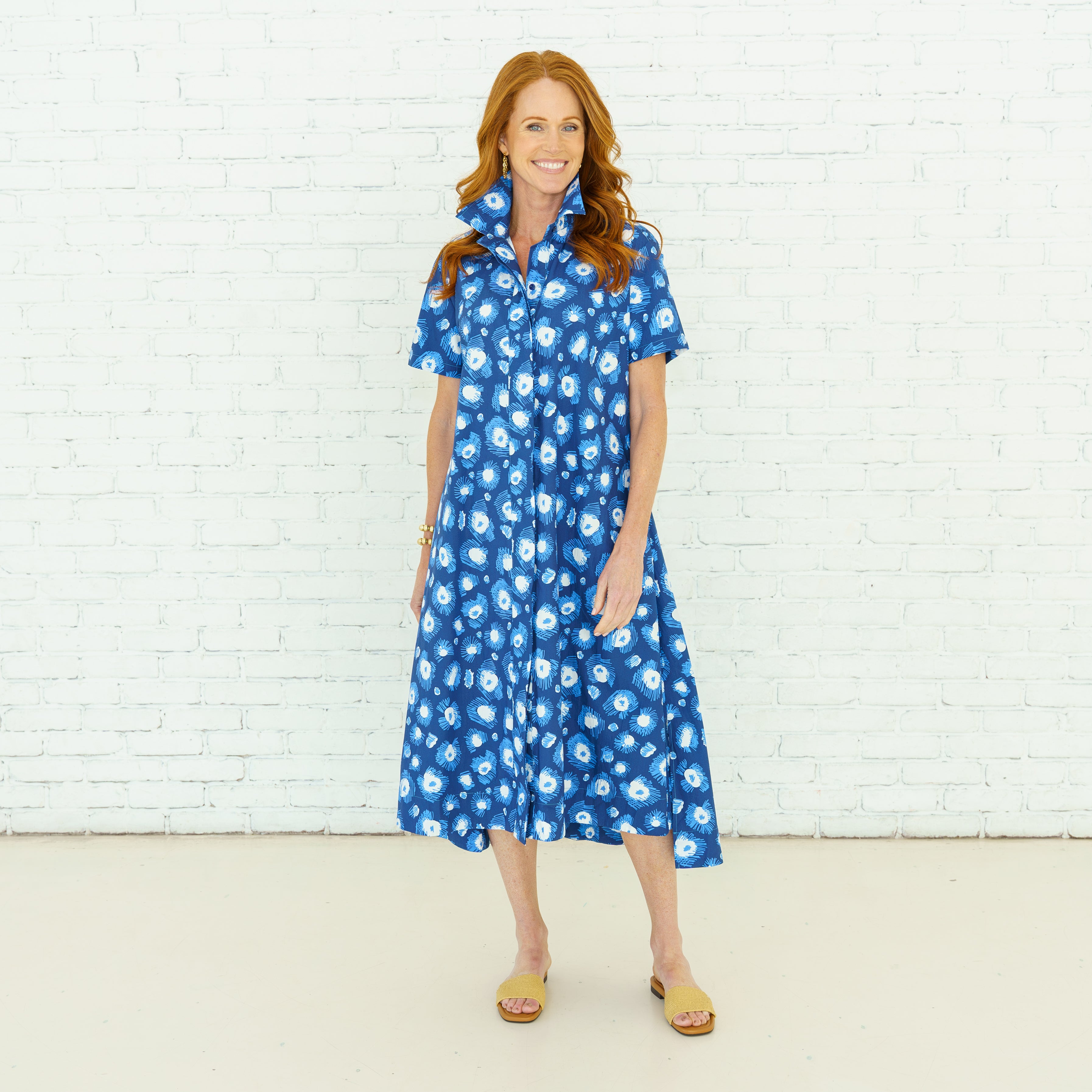 Caryn Lawn Millie Burst Dress Navy