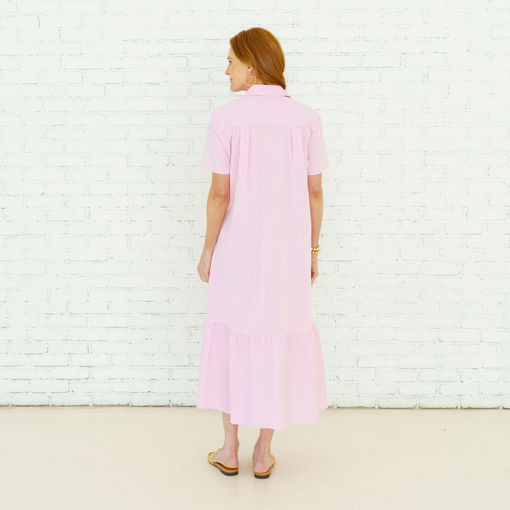 Caryn Lawn Maddie Dress Pink Stripe