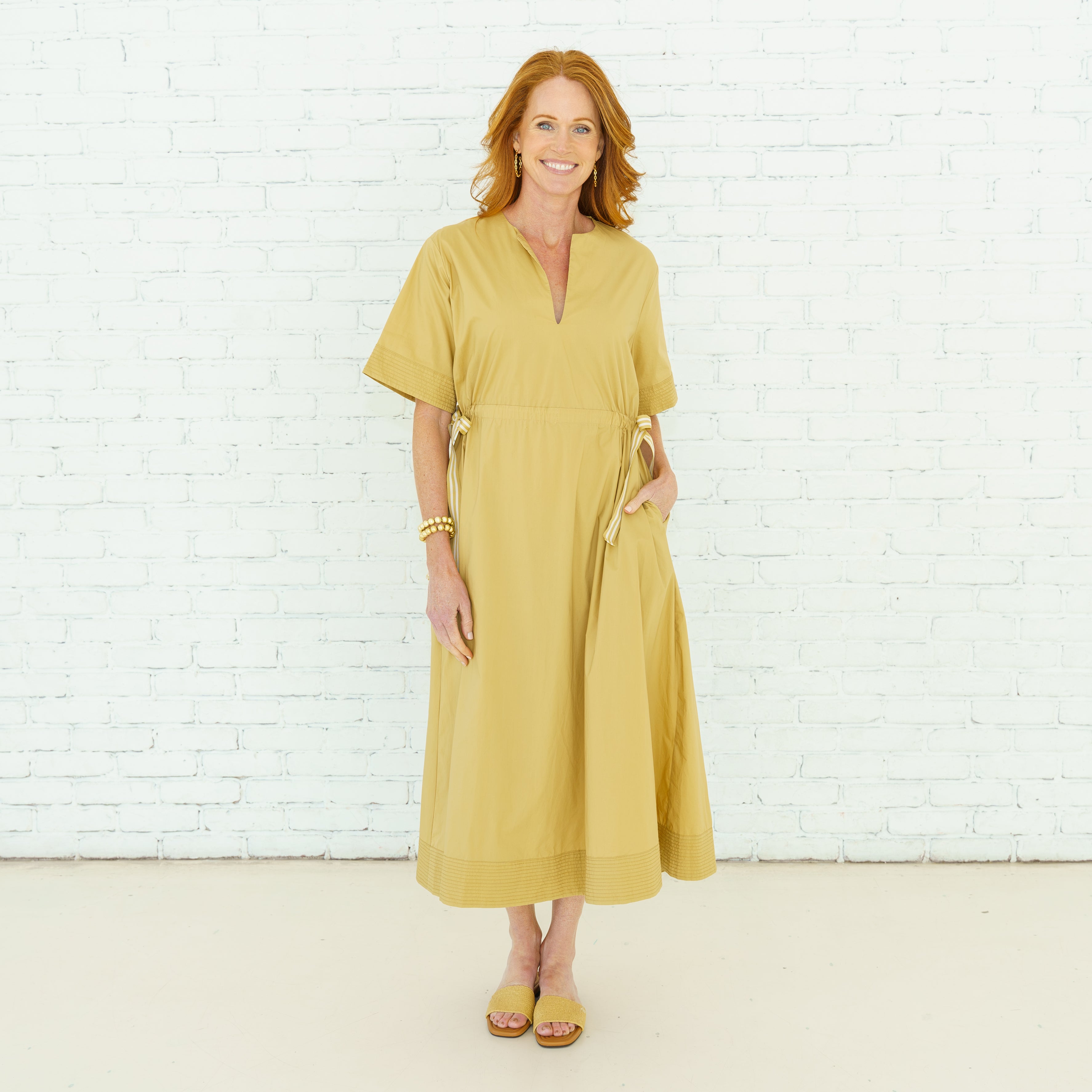 Ali Dress Khaki – Caryn Lawn