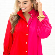 Load image into Gallery viewer, Caryn Lawn Kelsey Contrast Dress Red and Pink