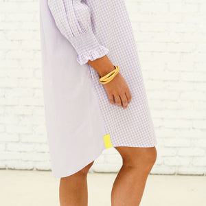 Caryn Lawn Kimberly Dress Opposite Gingham Lavender