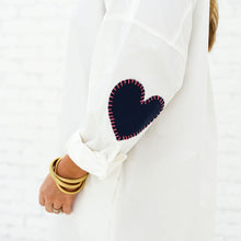 Load image into Gallery viewer, Caryn Lawn Preppy Dress Heart Elbow White