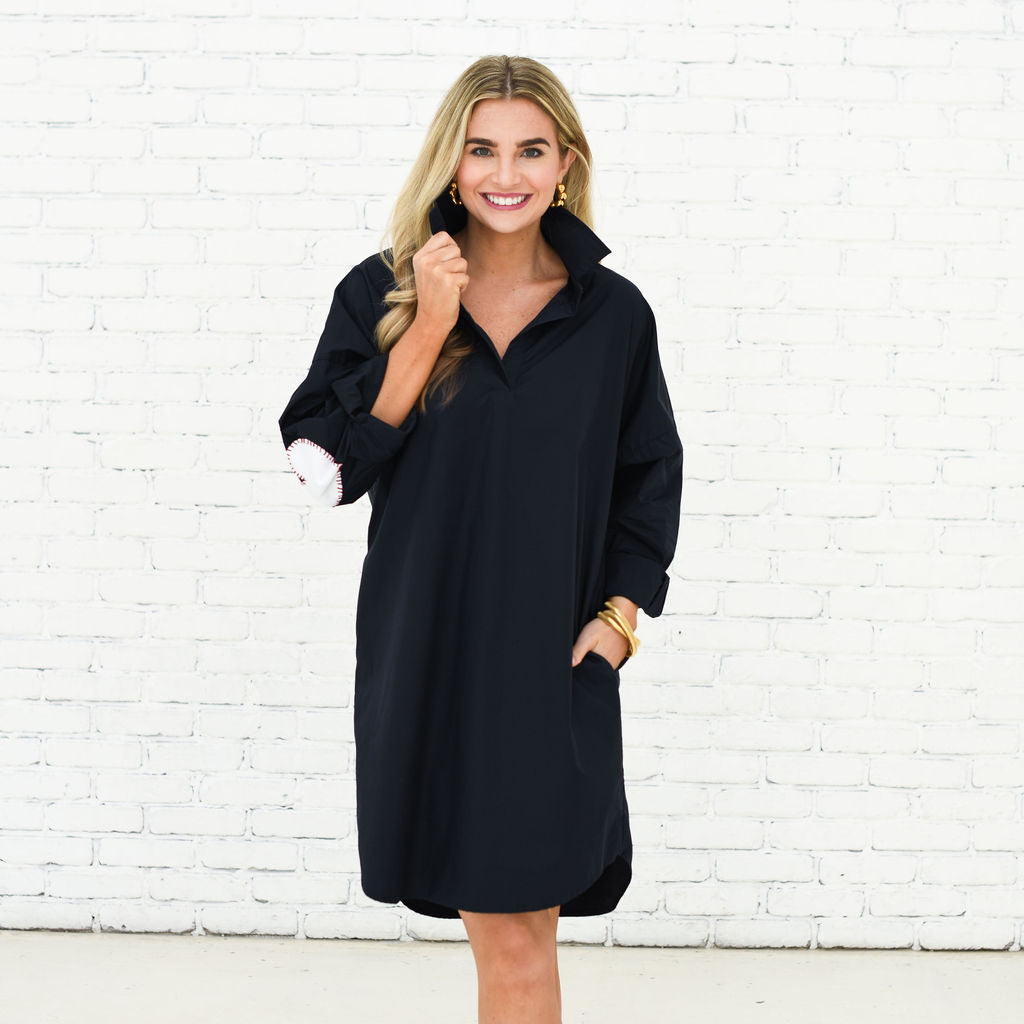 Preppy Dress Heart Elbow Navy | Caryn Lawn Preppy Dress Heart Elbow Navy | Caryn Lawn