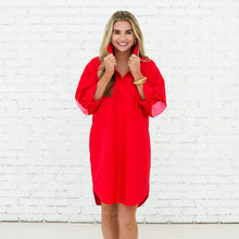 Load image into Gallery viewer, Caryn Lawn Preppy Dress Heart Elbow Red